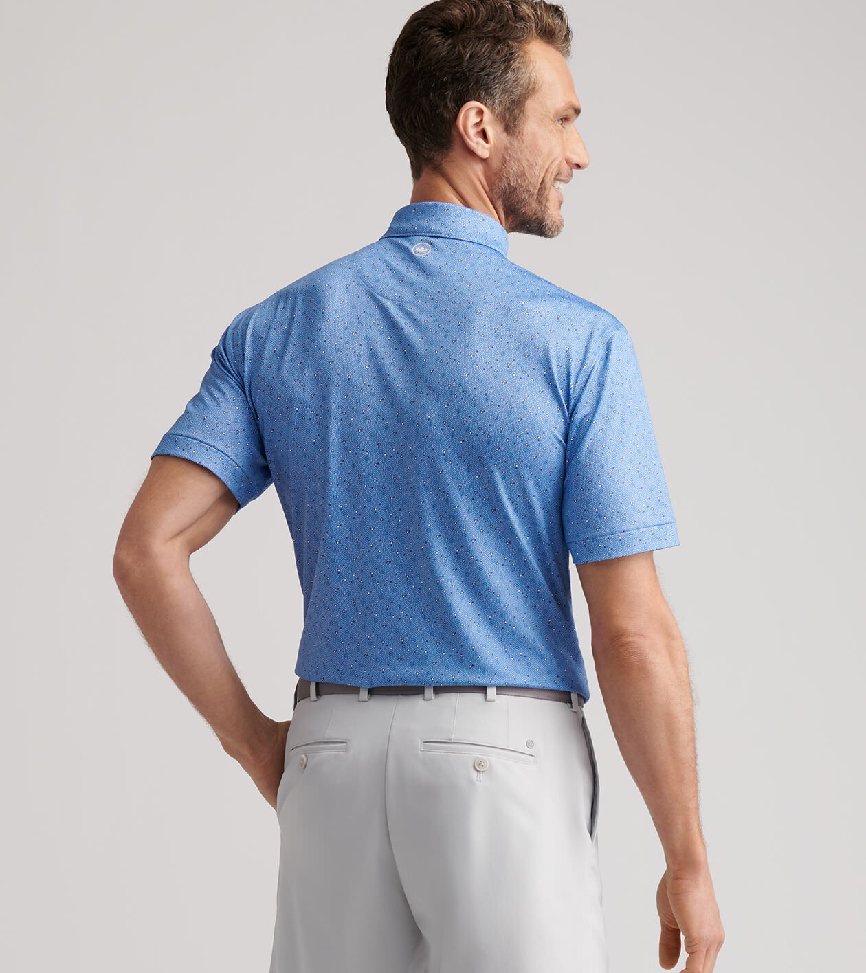 トップス Ribbed jersey polo shirt Costanzo Geo Performance Jersey Polo | Men's Polos | Peter