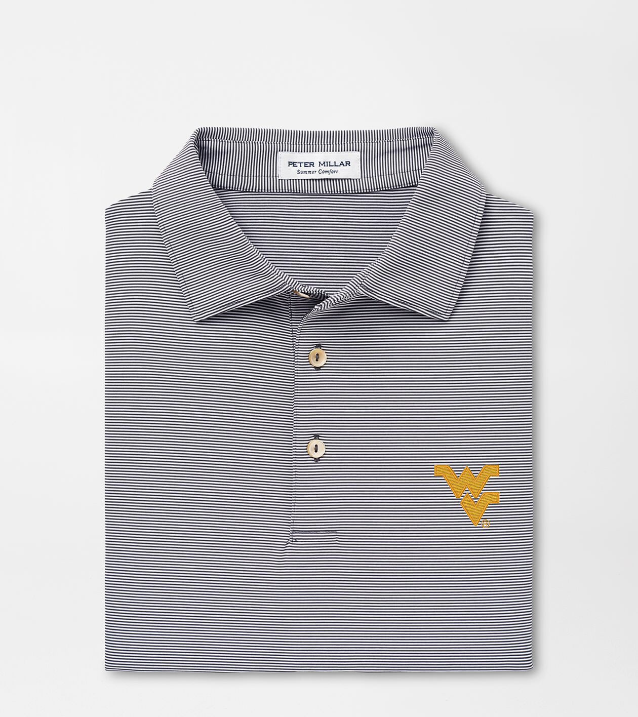 West Virginia Jubilee Stripe Performance Polo