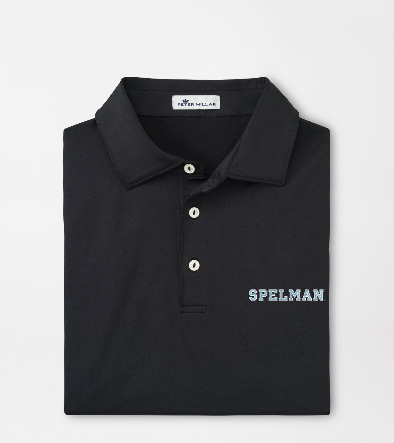 Spelman College Solid Performance Jersey Polo (Sean Self Collar)