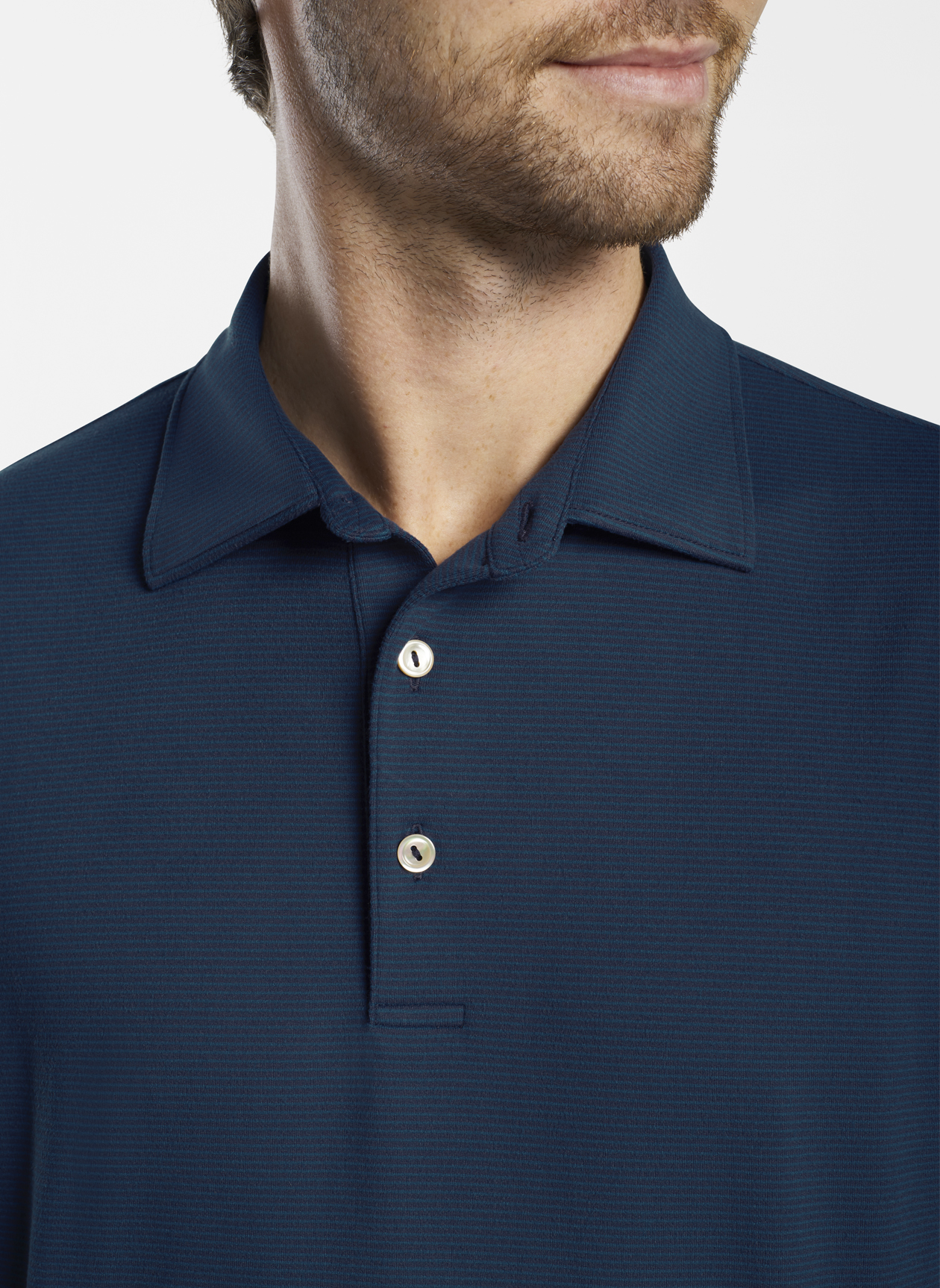Lyons Stripe Performance Long-Sleeve Polo | Peter Millar
