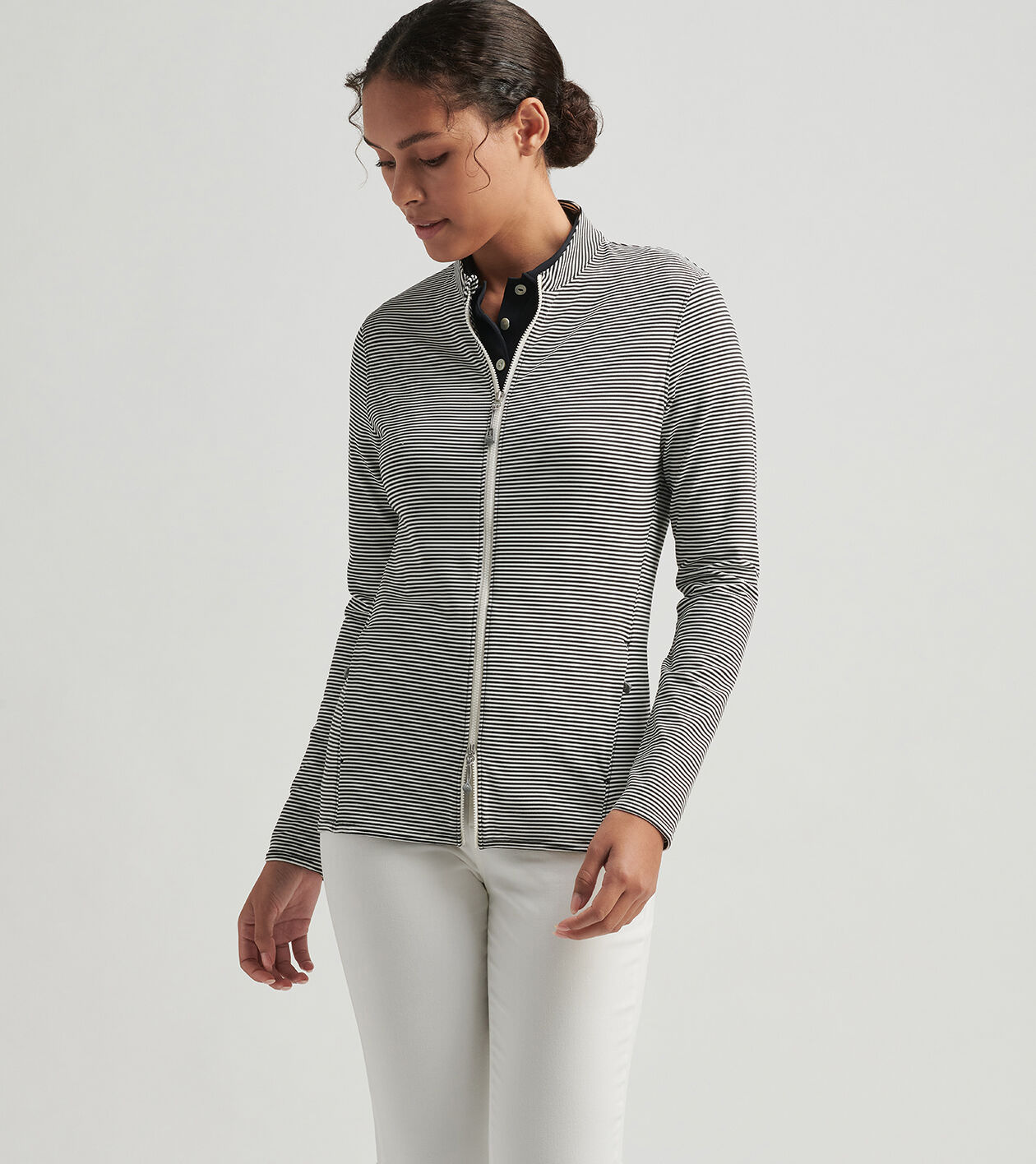 Vista Stripe Katy Full Zip Layer | Women's Tops | Peter Millar