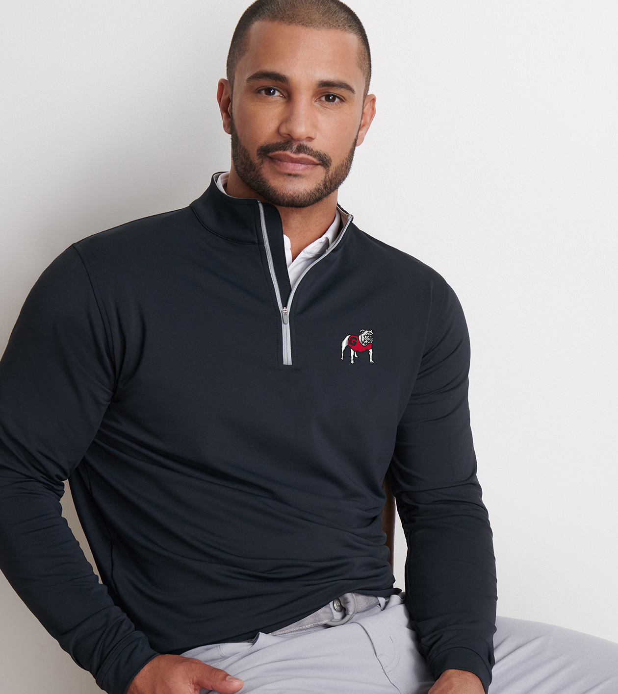 Georgia Standing Bulldog Perth Performance Quarter-Zip