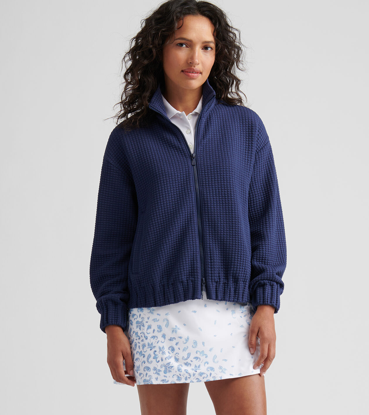 Flora Knit Jacquard Full-Zip Layer | Women's Outerwear