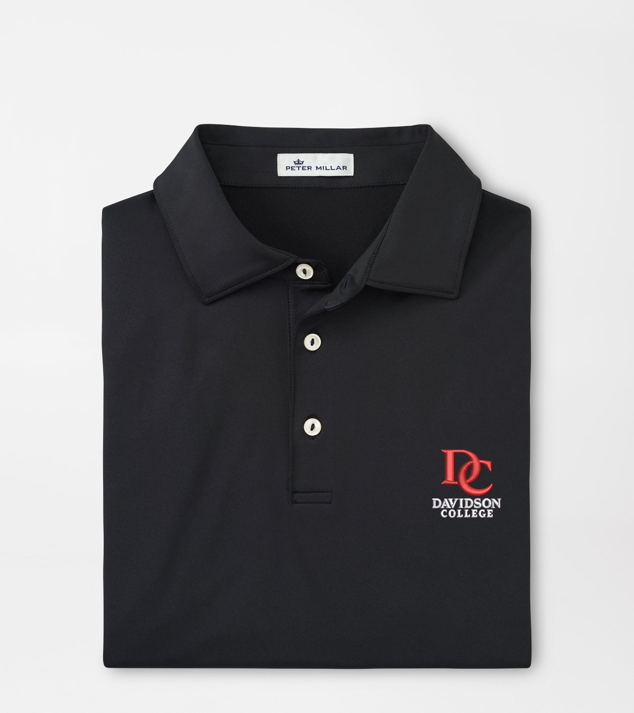 Davidson College Solid Performance Jersey Polo (Sean Self Collar)