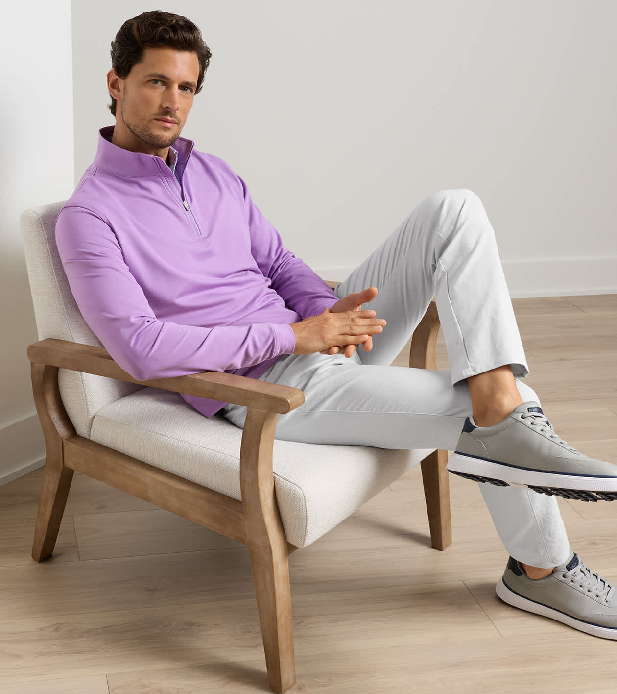 Perth Mélange Performance Quarter-Zip | Men's Pullovers | Peter Millar