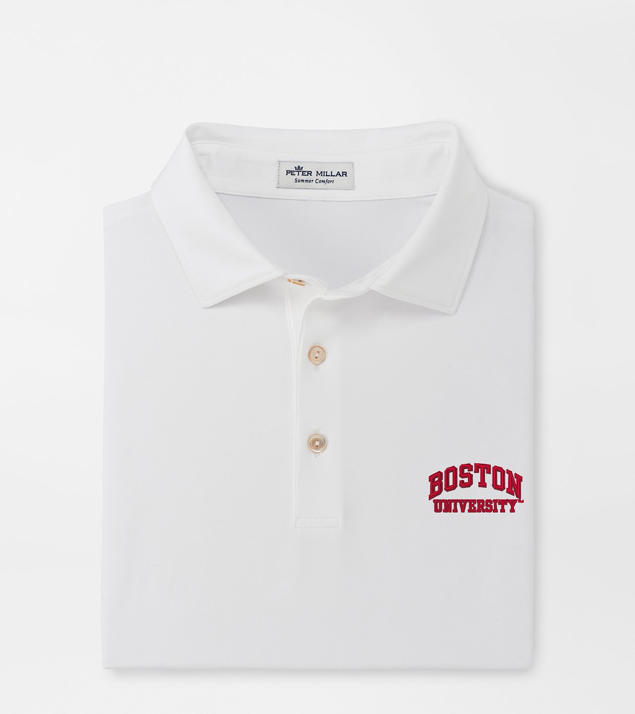 Boston University Solid Performance Jersey Polo (Sean Self Collar)
