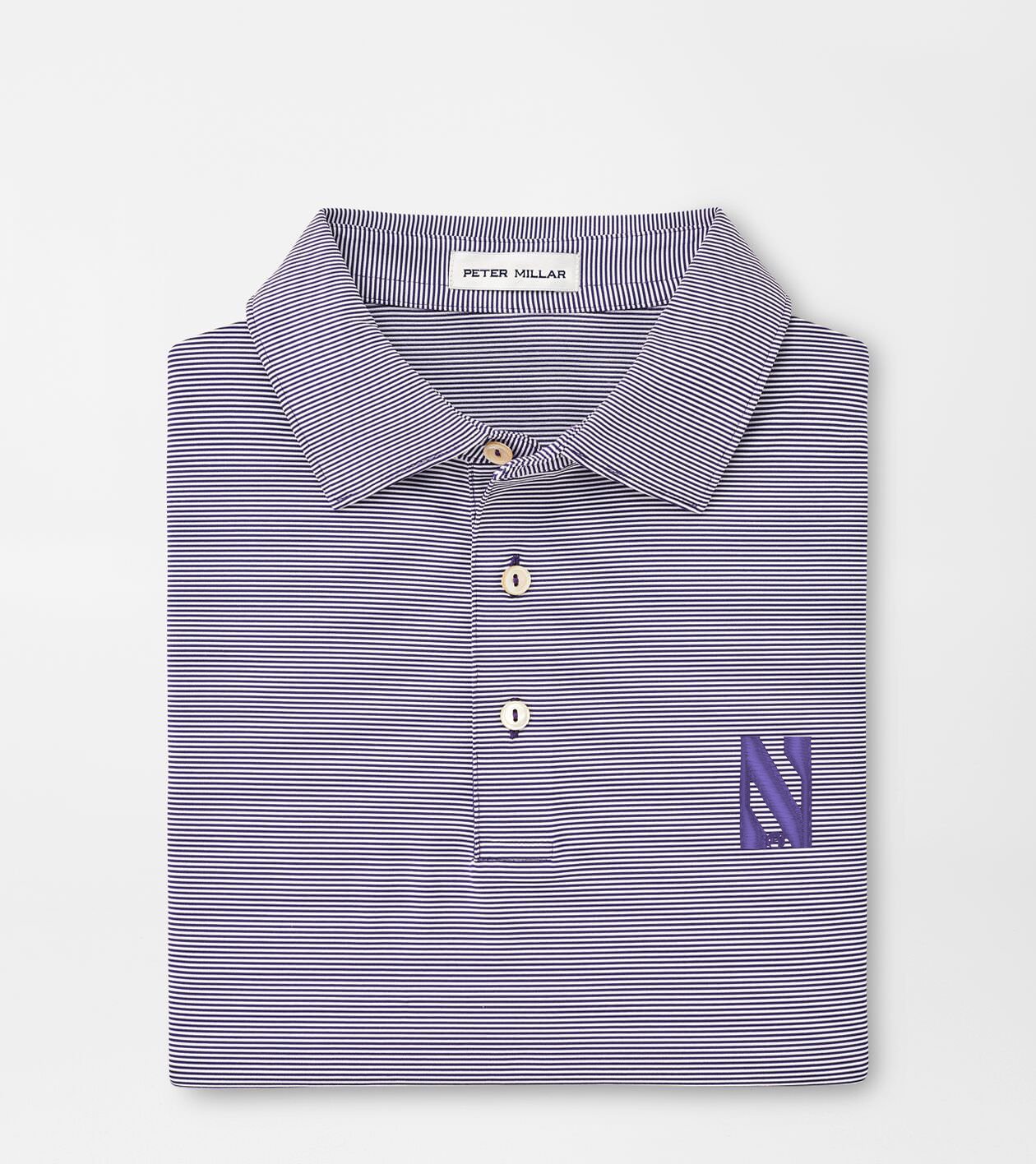 Northwestern Jubilee Stripe Performance Polo