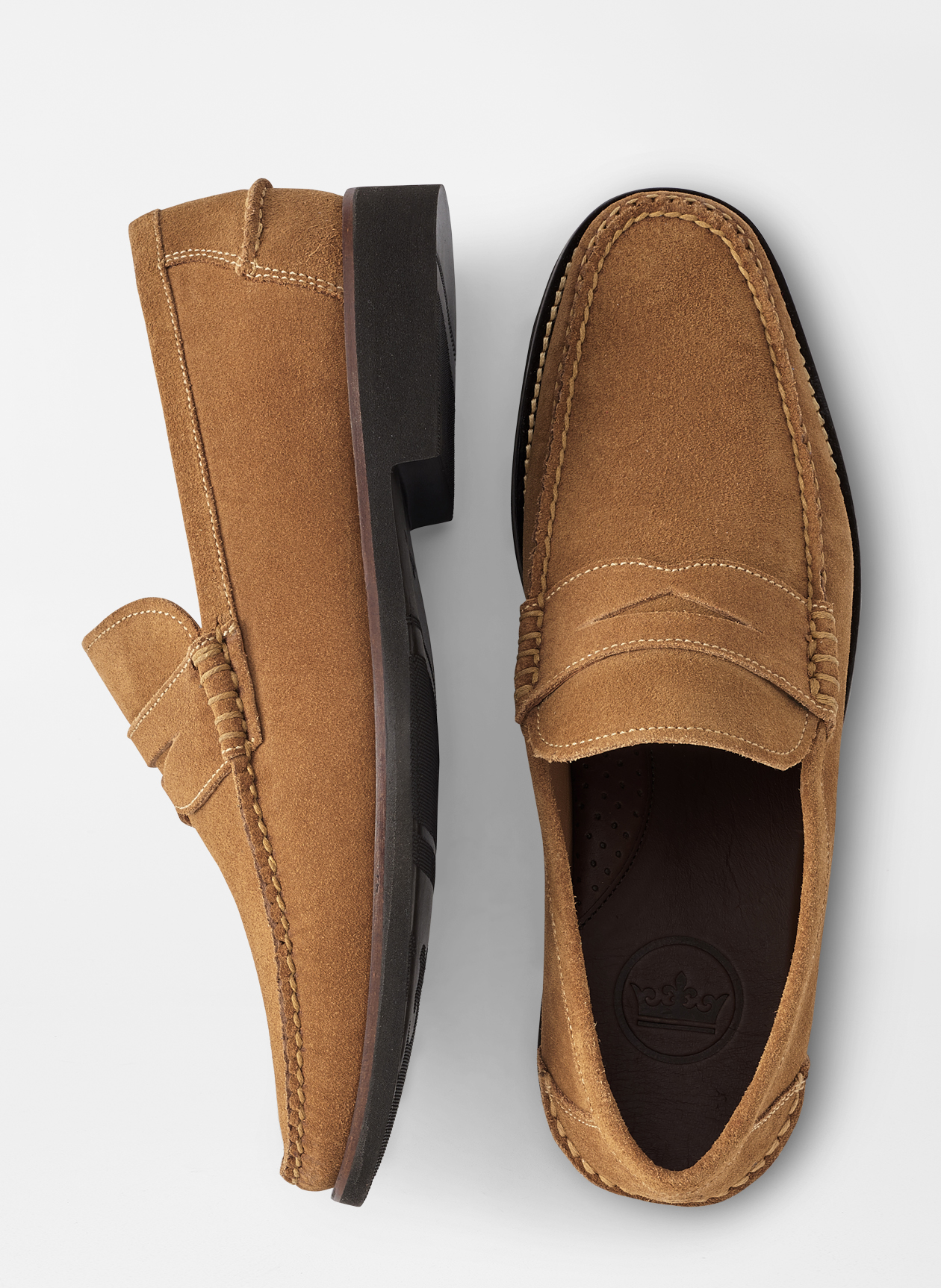 Peter Millar Brown Suede Loafers PETER MILLAR Suede Lace Up Shoes, Cocoa Brown, 11 M | eBay main image 3