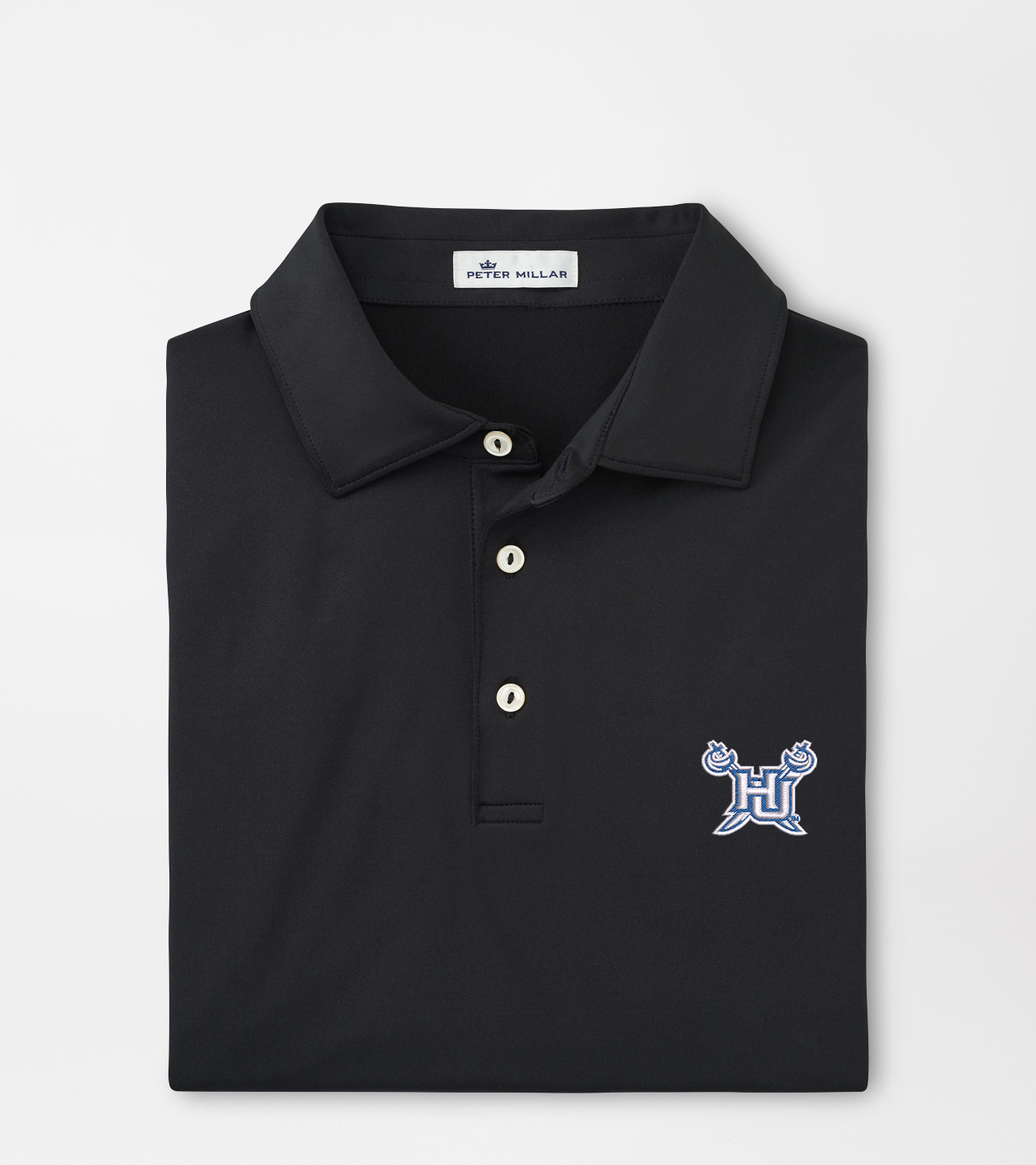 Hampton University Solid Performance Jersey Polo (Sean Self Collar)