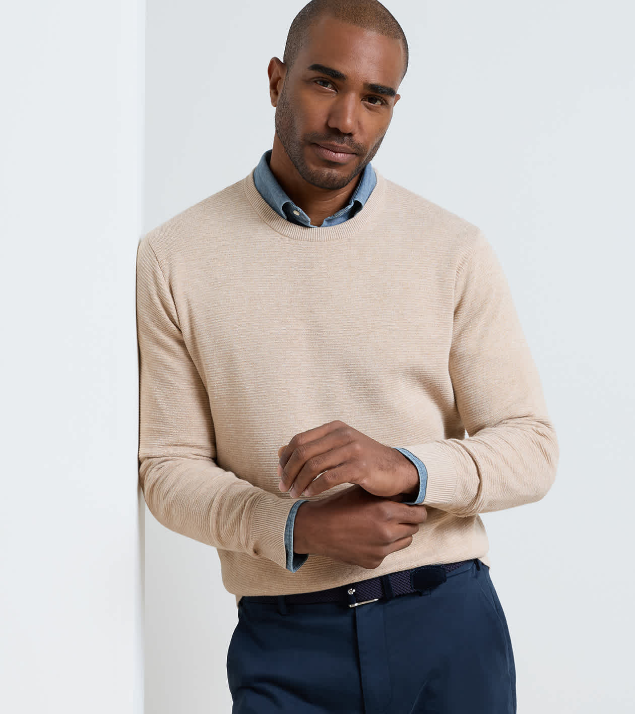 Coolspun Lite Textured Crewneck Sweater | Men's Sweaters | Peter