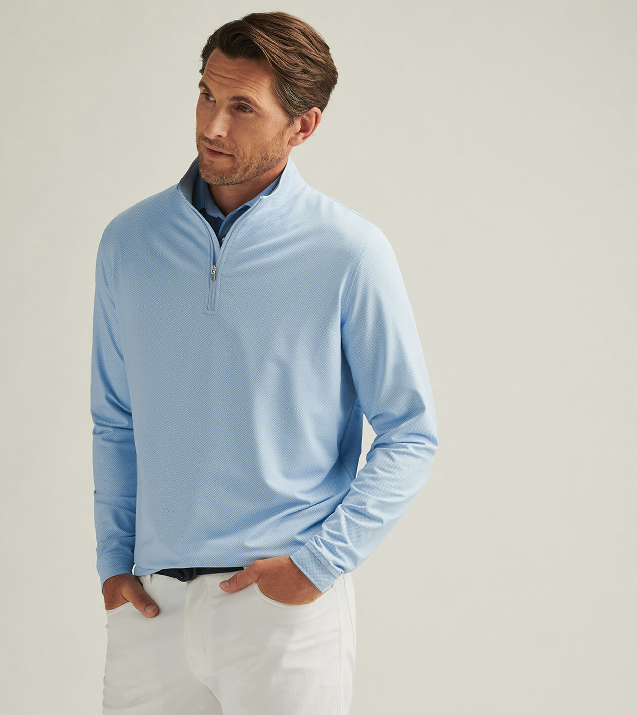Perth Birdseye Performance Quarter-Zip | Men's Pullovers