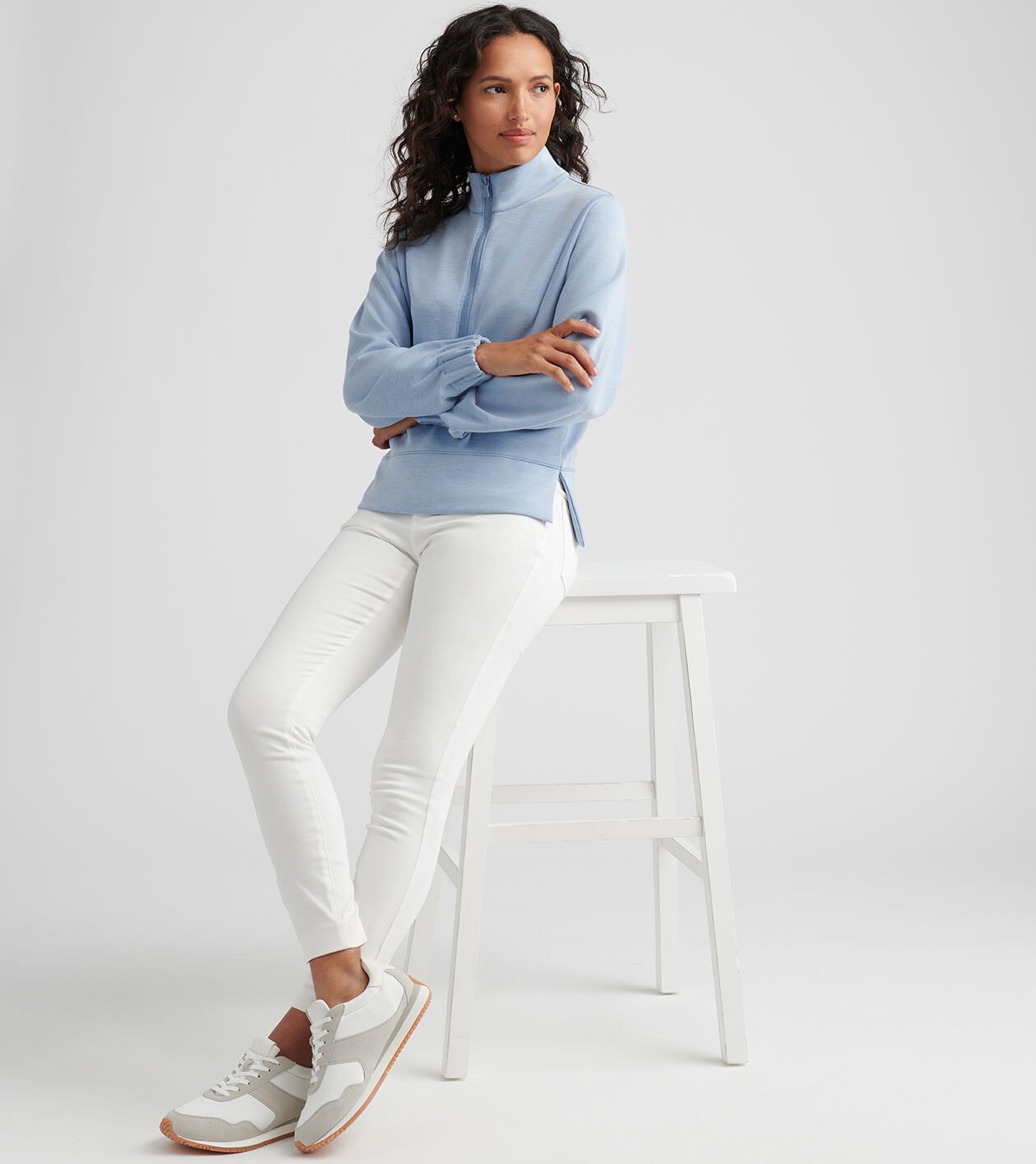 Flora Knit Mélange Half-Zip Pullover | Women's Tops | Peter