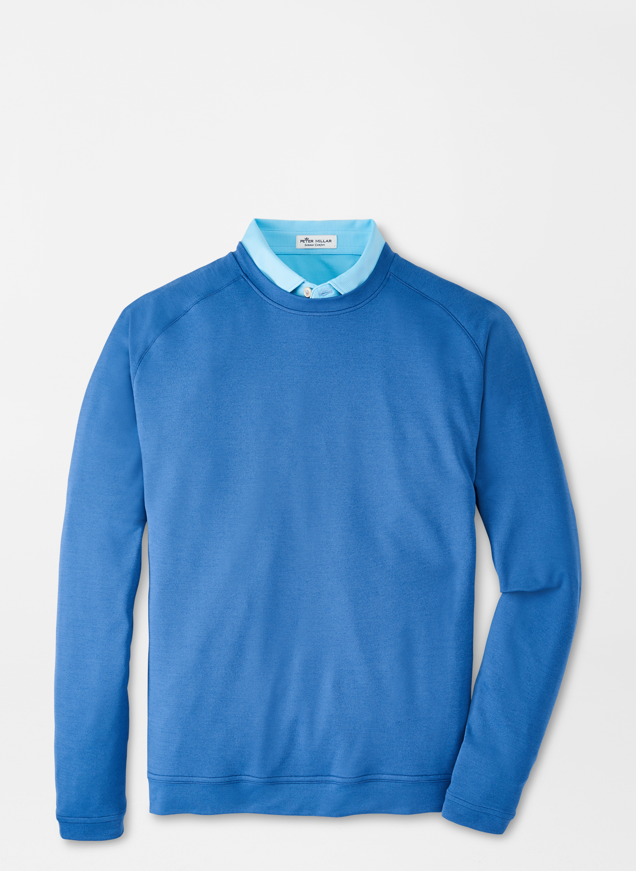 Peter Millar Crown Sport Men's Cradle Performance Crewneck, L / Gale Grey | St. Bernard Clothing