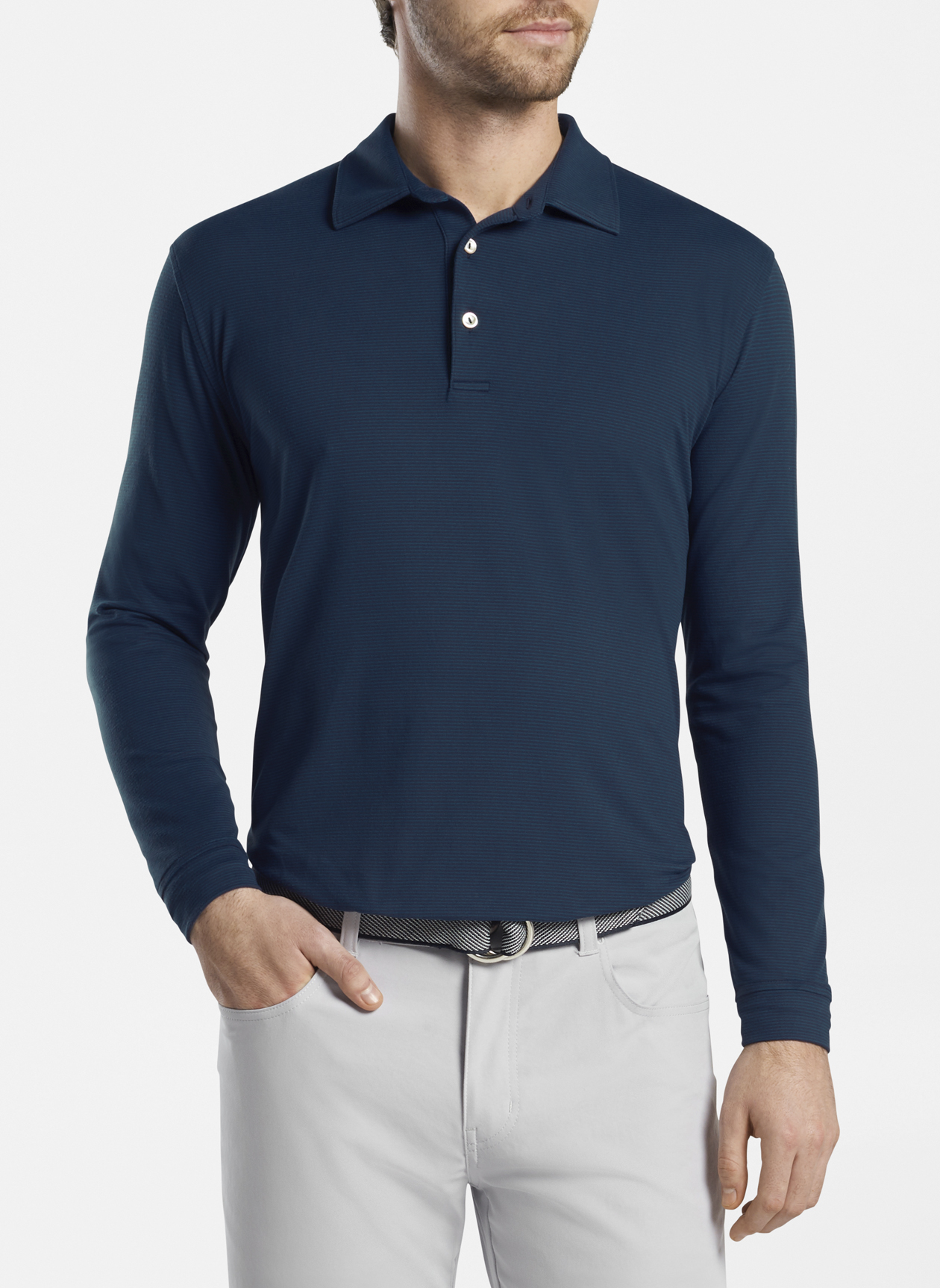 與真司郎 446-Stripe Long Sleeve Polo Shirt Buy Men's Polo Striped Long Sleeve Shirt With Collar In USA