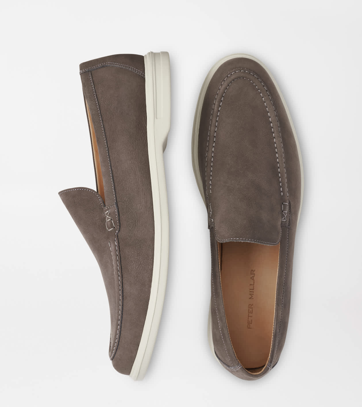 Coast™ Venetian Off-White Nubuck Men’s Slip-On Loafers Brunello Cucinelli Men main image 3