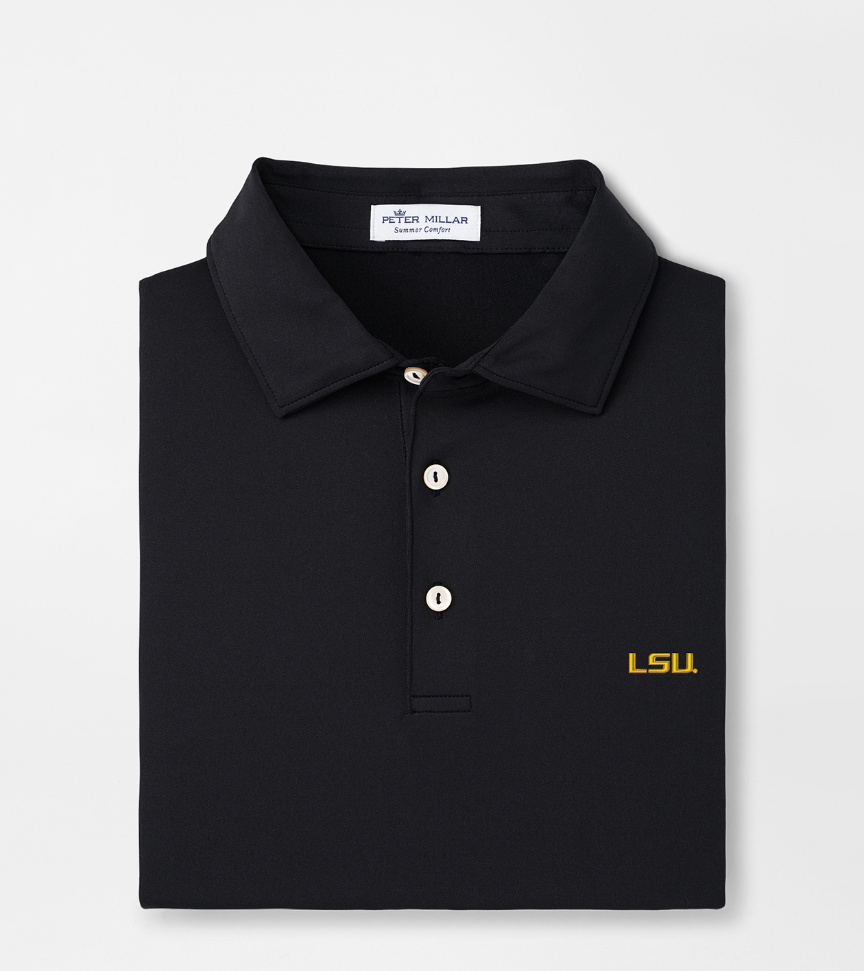 LSU Solid Performance Jersey Polo | Men's Collegiate Apparel | Peter Millar