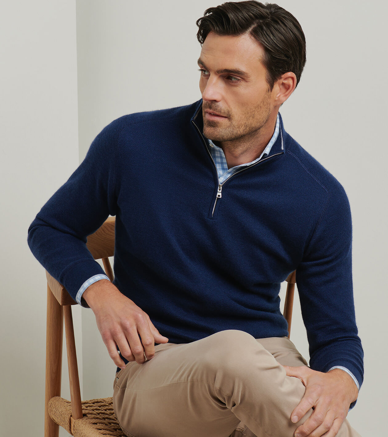 [人気]SATUR★(MAN) Button Up Sailor Half Knit Zip-up★ニット ☆ SATUR ☆BUTTON UP SAILOR HALF KNIT ZIP-UP