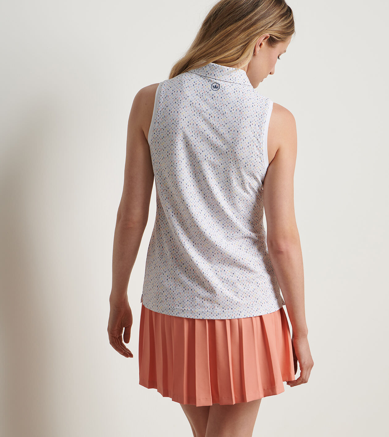 センバツハン Final Touch Banded Sport Mesh Sleeveless Button Polo