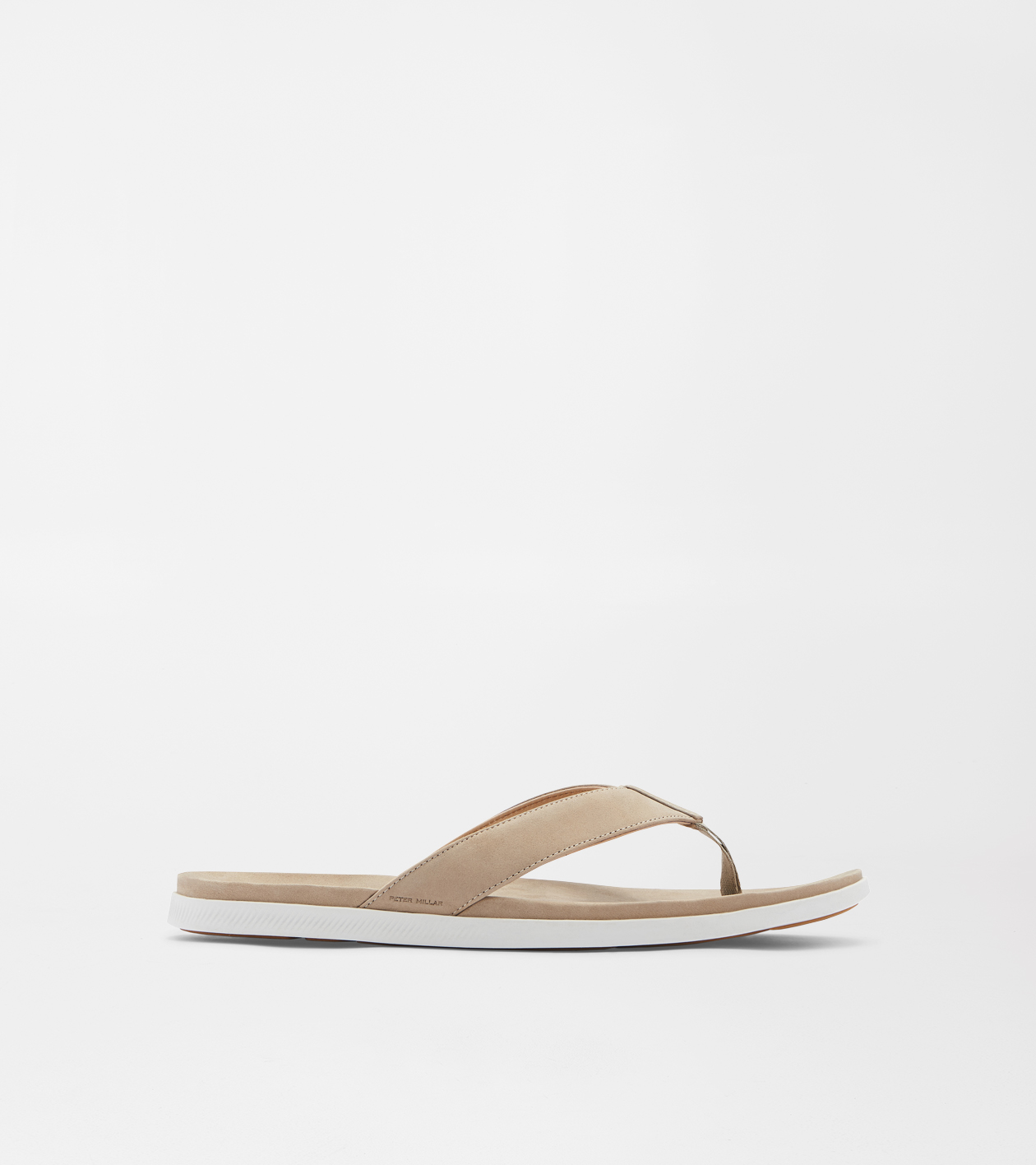 Peter Millar Hyperlight Slide Flip Flop Mens 13 Grey Leather Sandal MA23F21 Peter Millar Hyperlight Slide Flip Flop Men main image 3