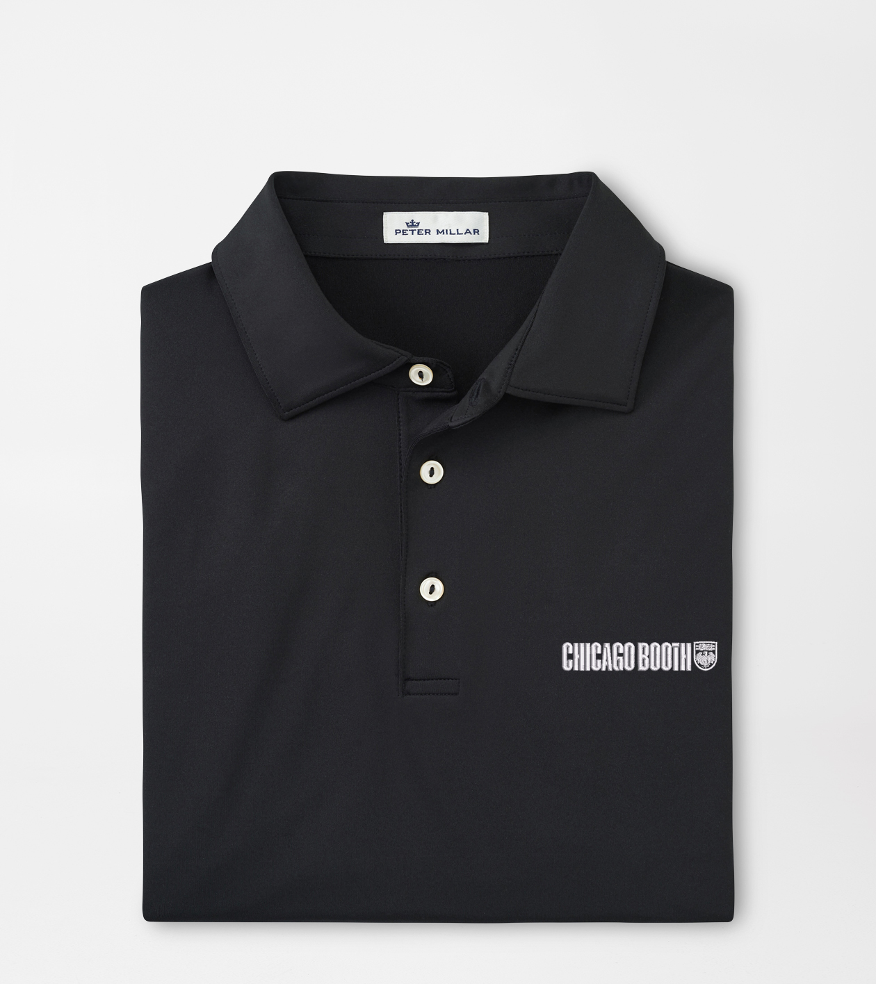 University of Chicago Booth Solid Performance Jersey Polo (Sean Self Collar)