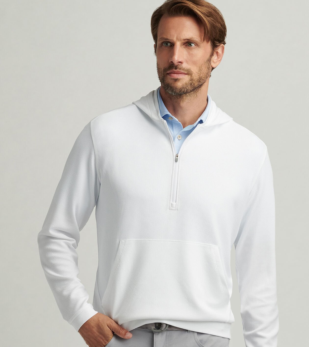 Grid Performance Half-Zip Hoodie | Men's Hoodies | Peter Millar Grid Performance Half-Zip Hoodie | Men's Hoodies | Peter Millar