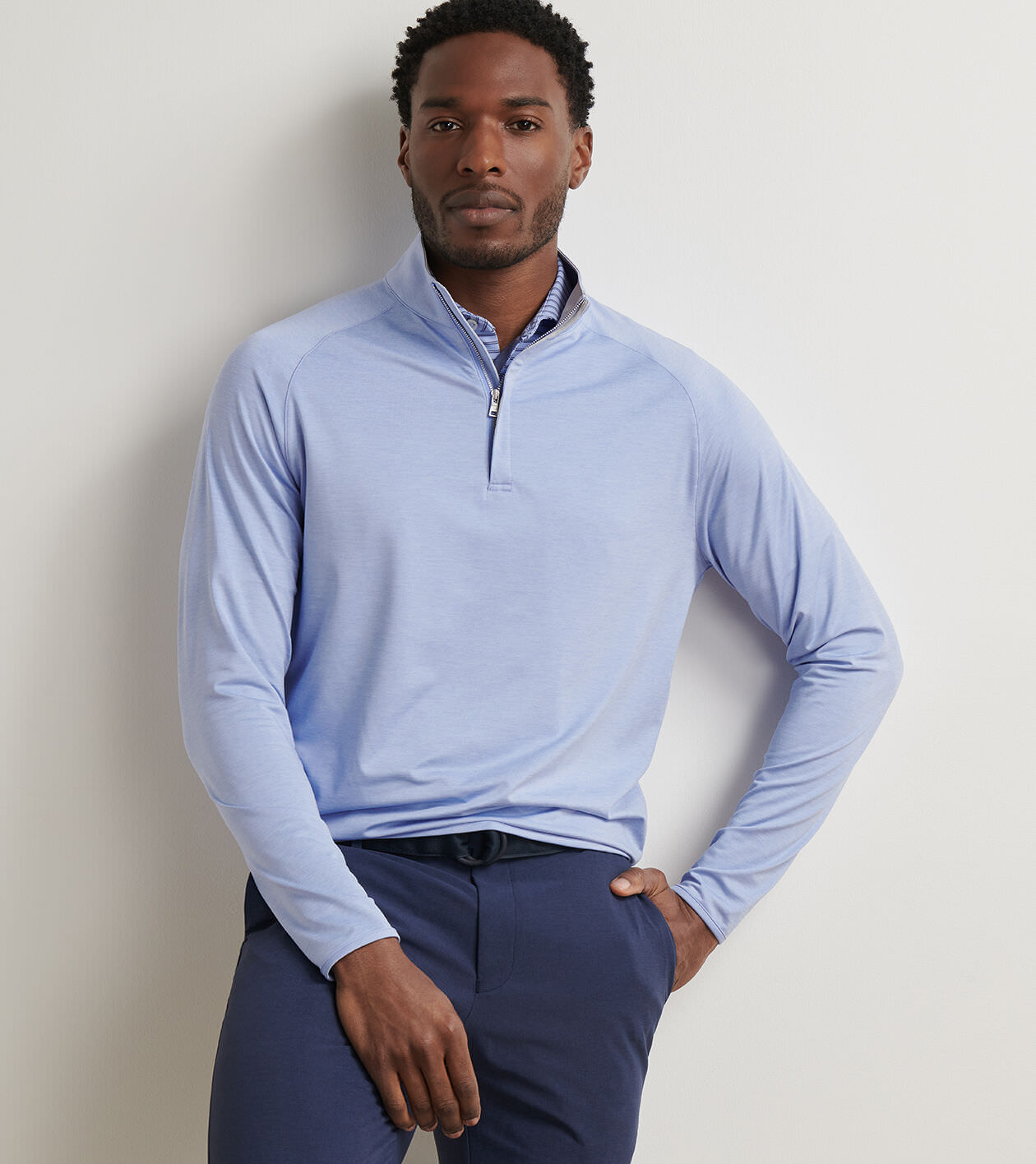 YA−MAN STA-211L BLUE Winsome Half-Zip Pullover | Men's Pullovers | Peter Millar