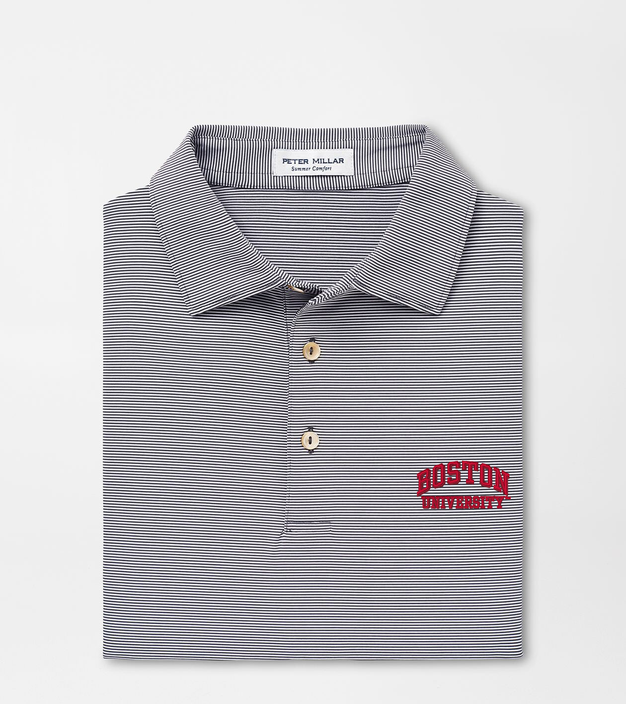 Boston University Jubilee Stripe Performance Polo