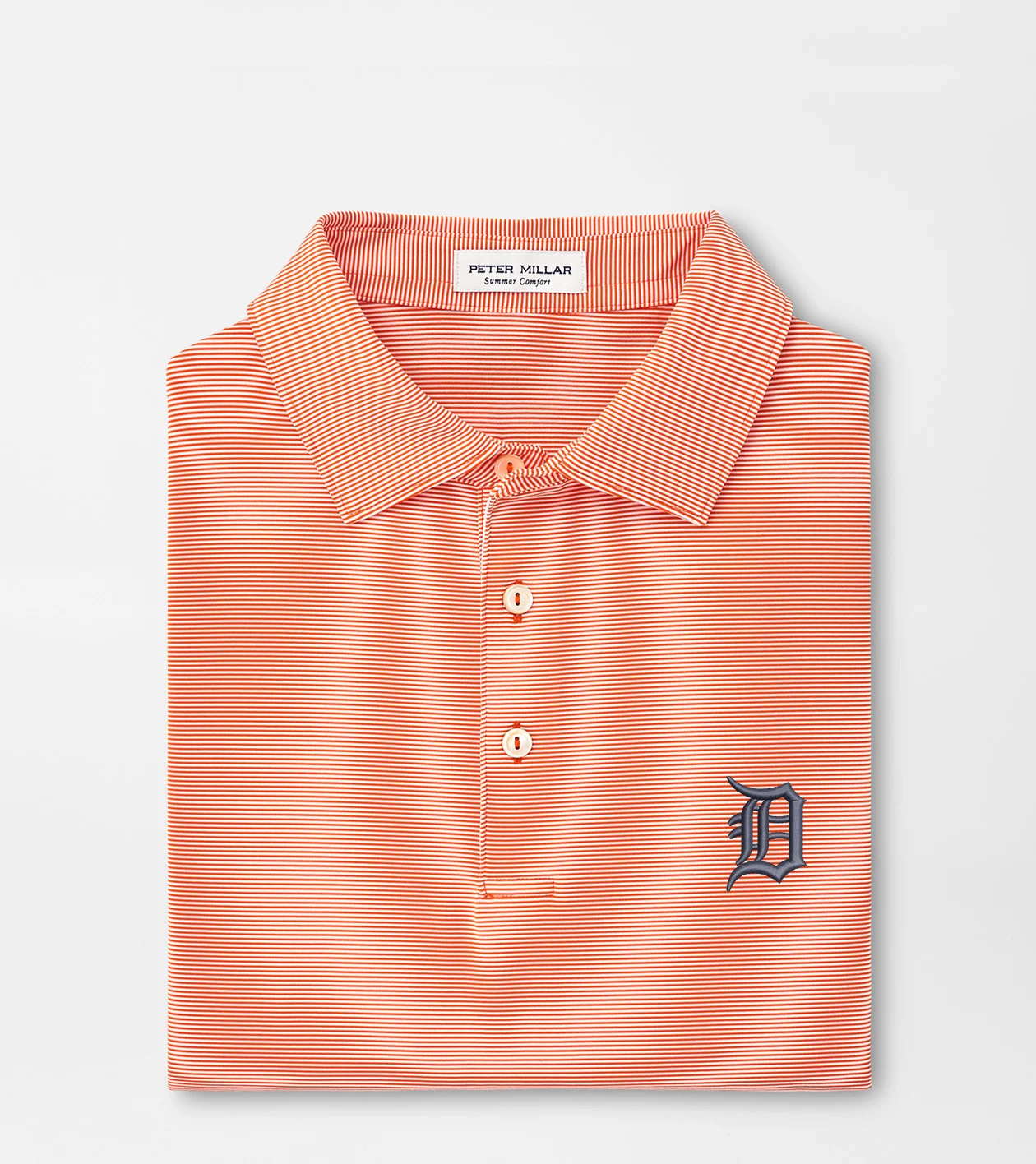 トップス the virgins stripe polo THE COMMANDER MERCERIZED STRIPE POLO - Orange/White IS22210A