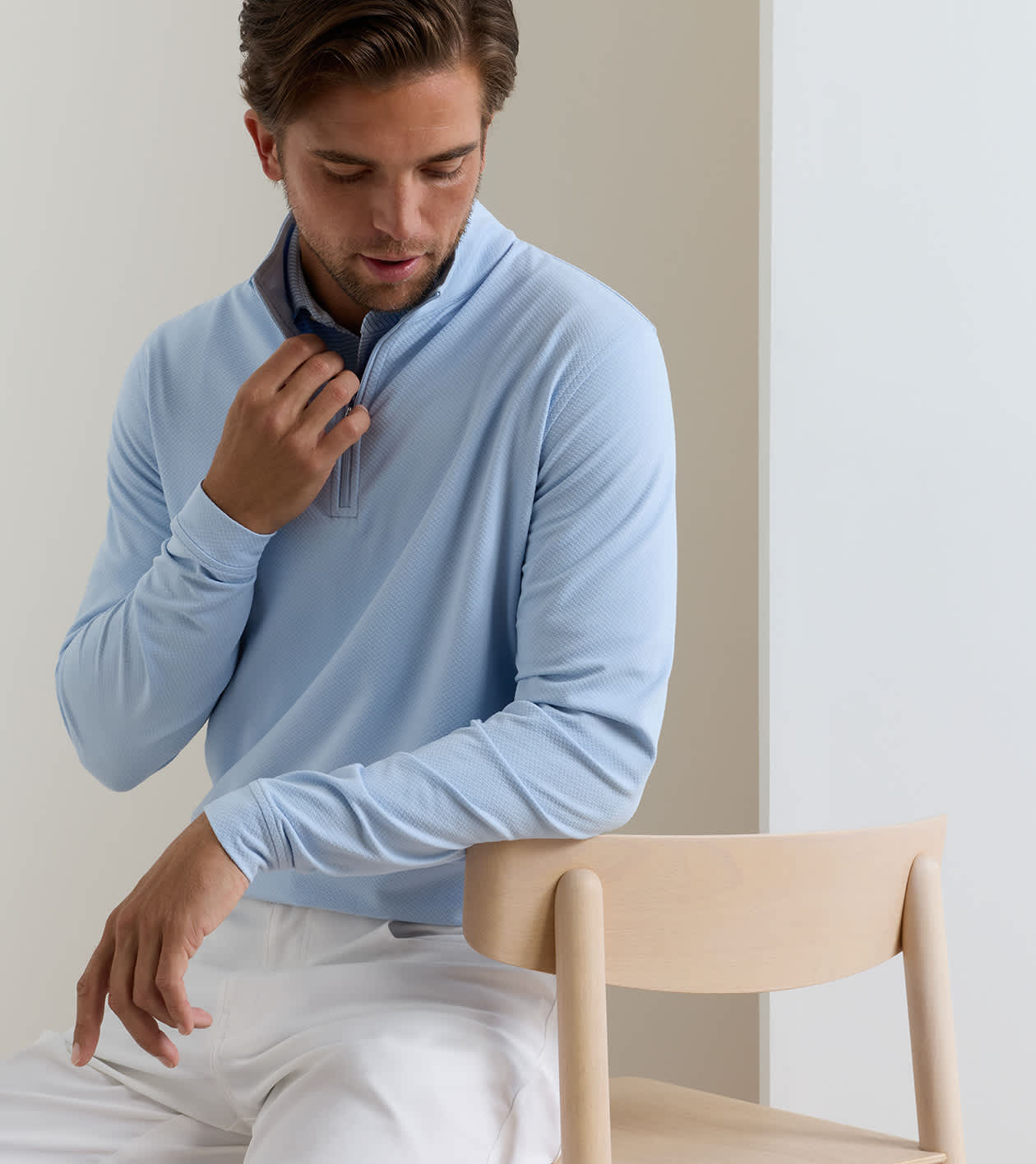 Perth Cross-Hatch Performance Quarter-Zip | Men's Pullovers