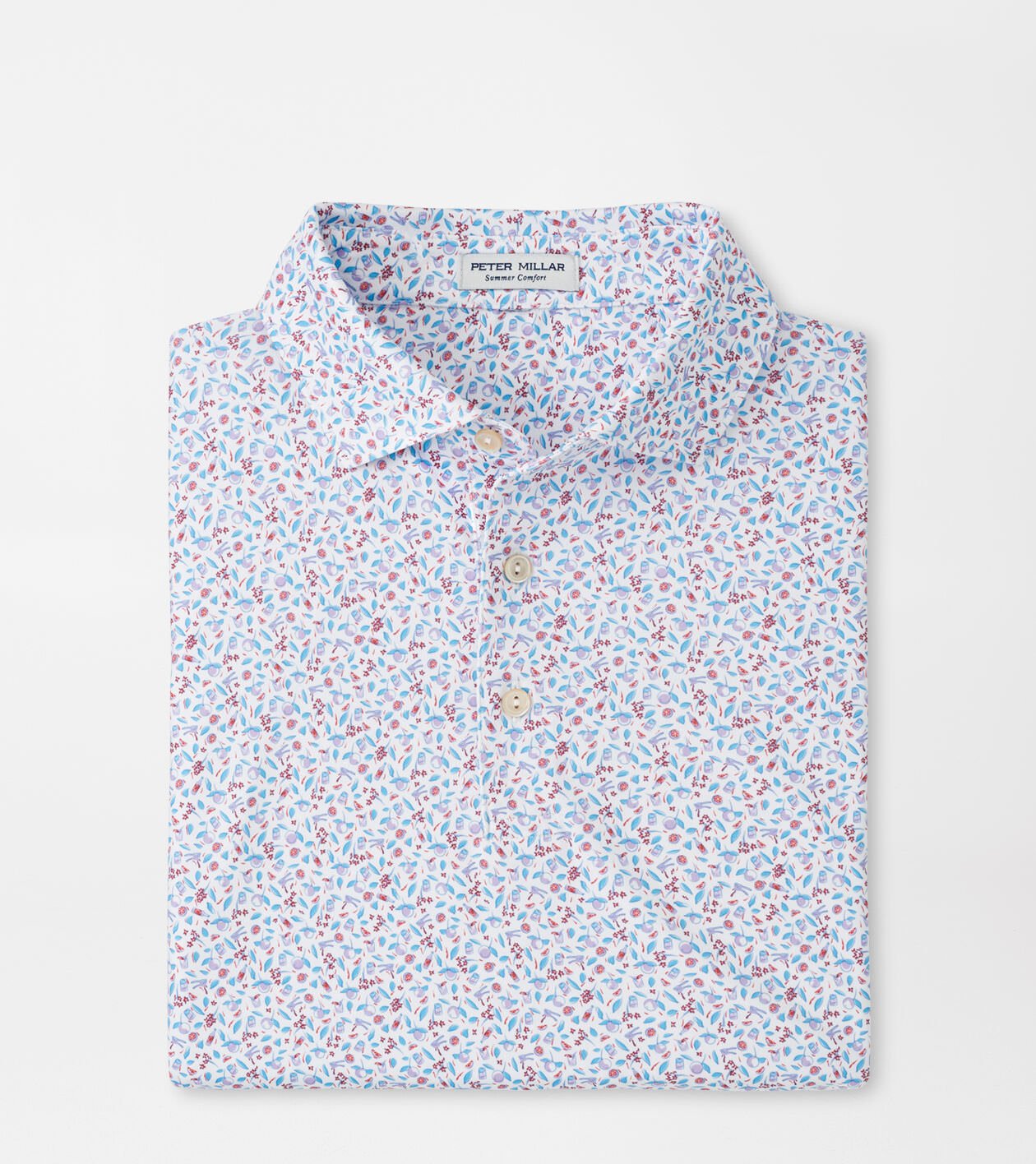 美品_ROUGH&SWELL_Polo rough & swell SIDE LINE POLO L ブルー カジュアルゴルフドット