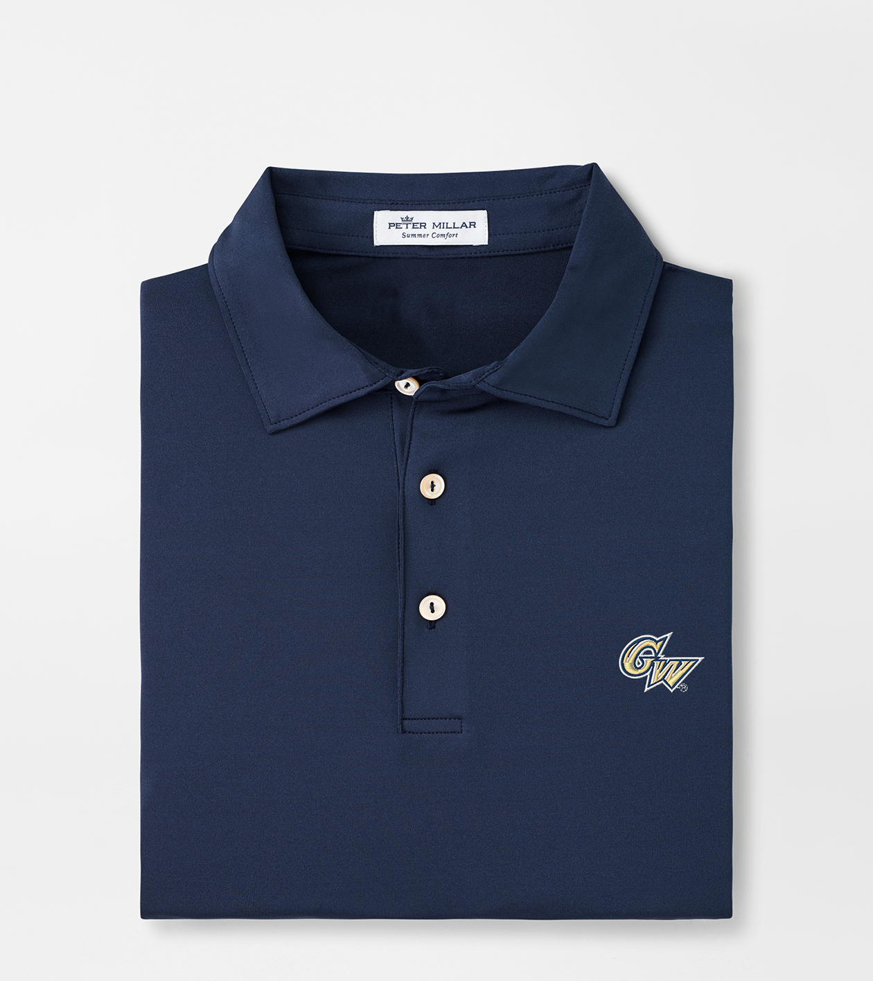George Washington University Solid Performance Jersey Polo (Sean Self Collar)