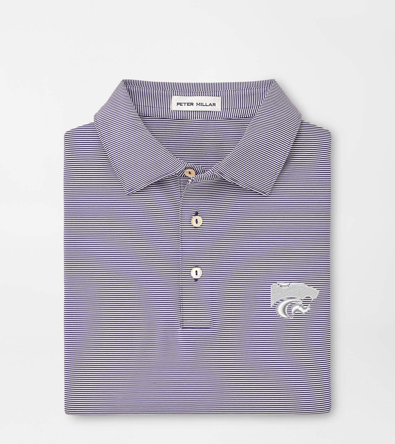 Kansas State Jubilee Stripe Performance Polo