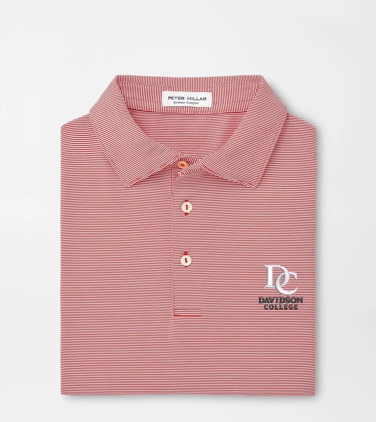 Davidson College Jubilee Stripe Performance Polo