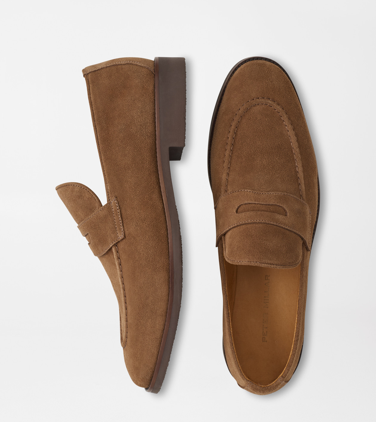 Peter Millar Suede Penny Loafers Brown Size 8.5 Made in Brazil Luxury Peter Millar Crown Crafted Men main image 3
