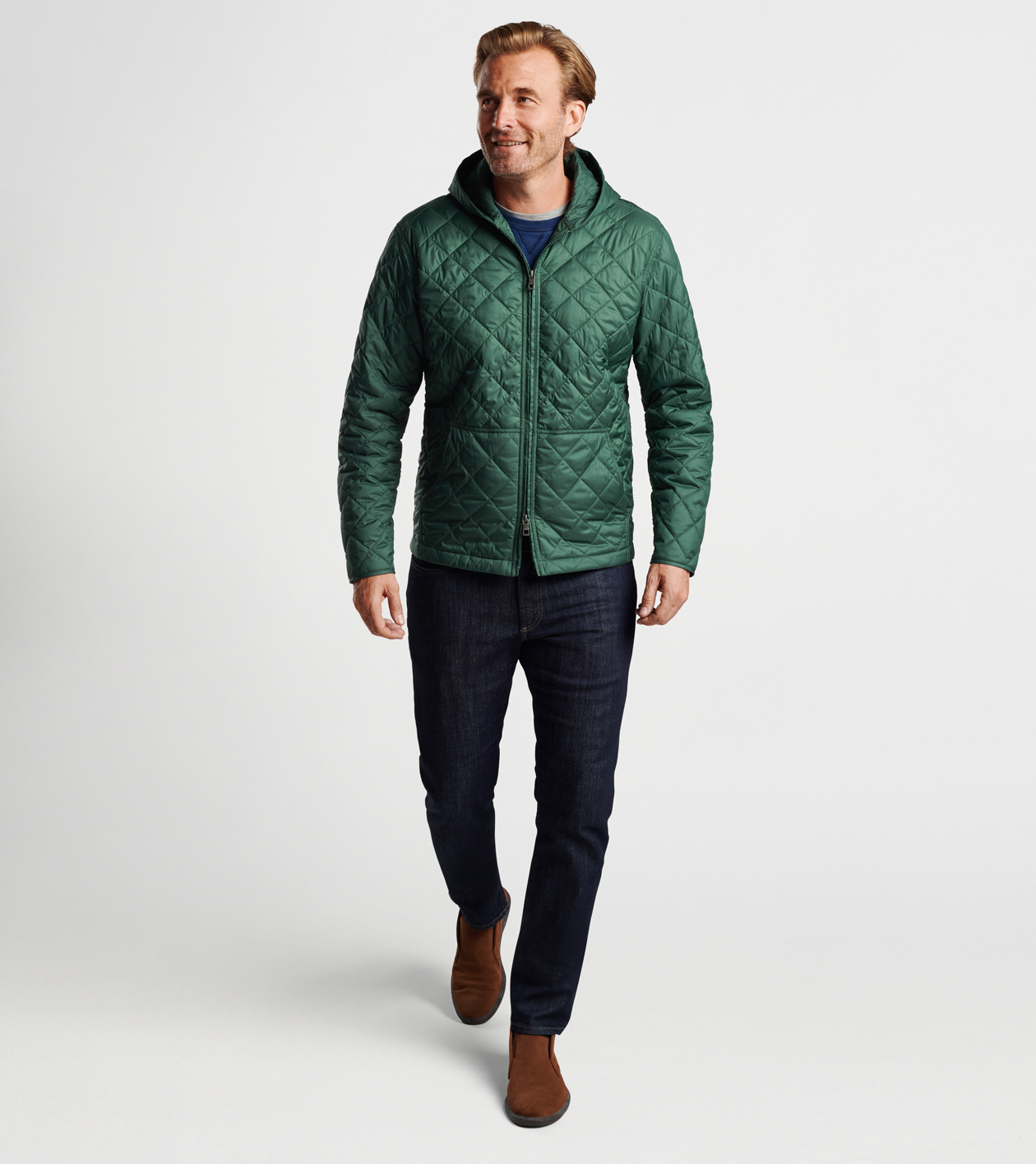 Peter Millar Essex Quilted Full Zip Hoodie Jacket - Navy - Nowells Clothiers