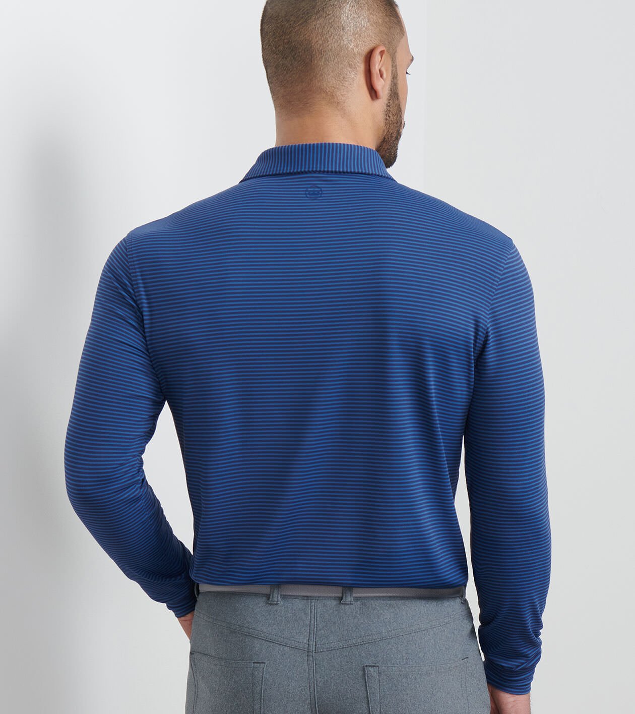 Lyons Stripe Performance Jersey Long-Sleeve Polo | Men's Polos