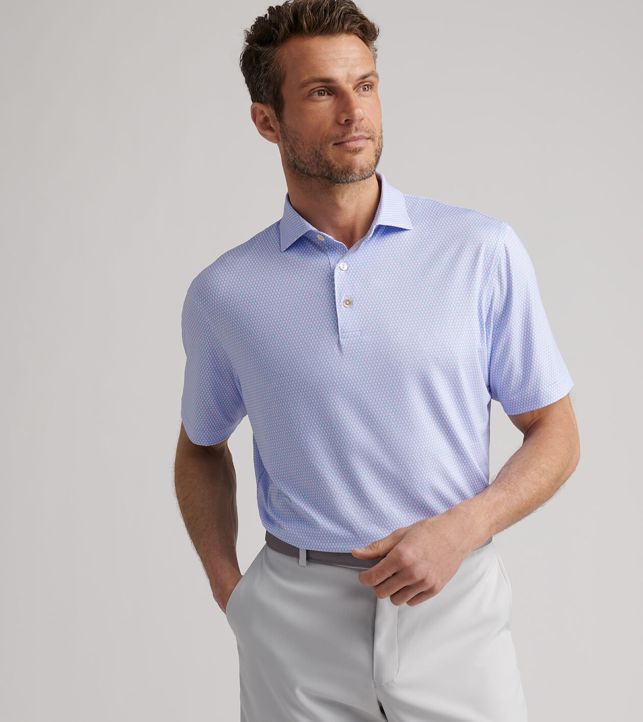 Geo Skull Performance Jersey Polo | Men's Polos | Peter Millar