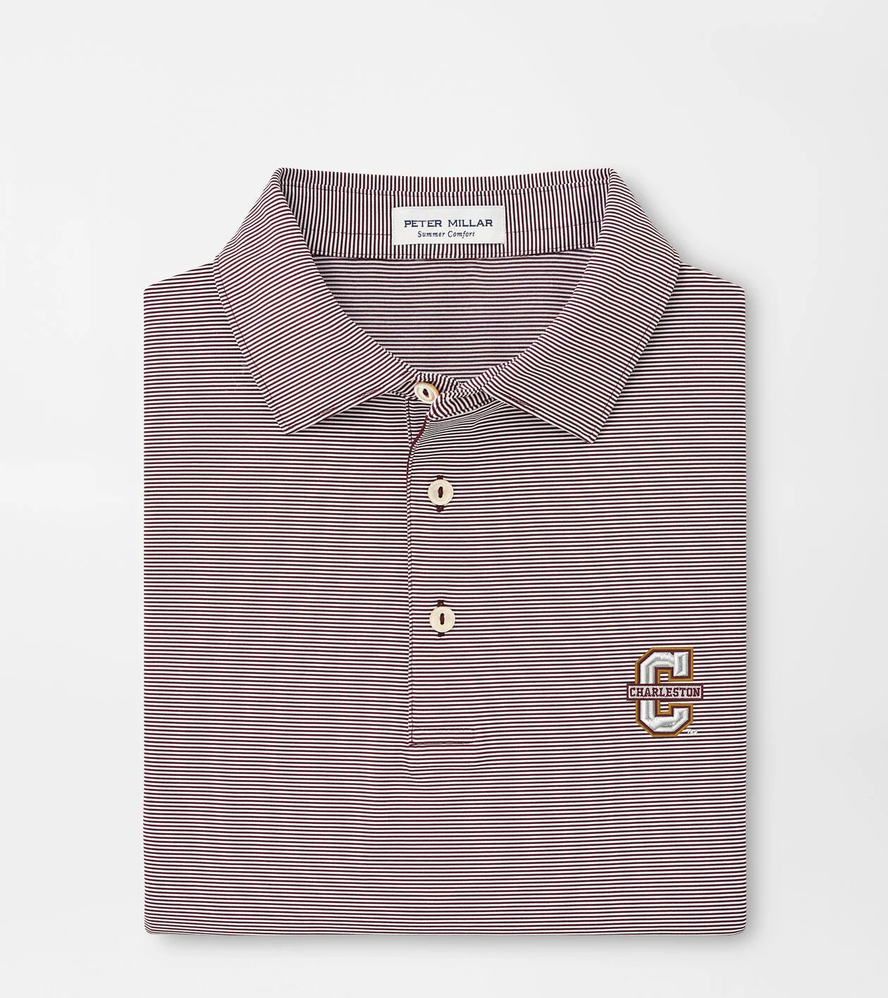 College of Charleston Jubilee Stripe Performance Polo Men's