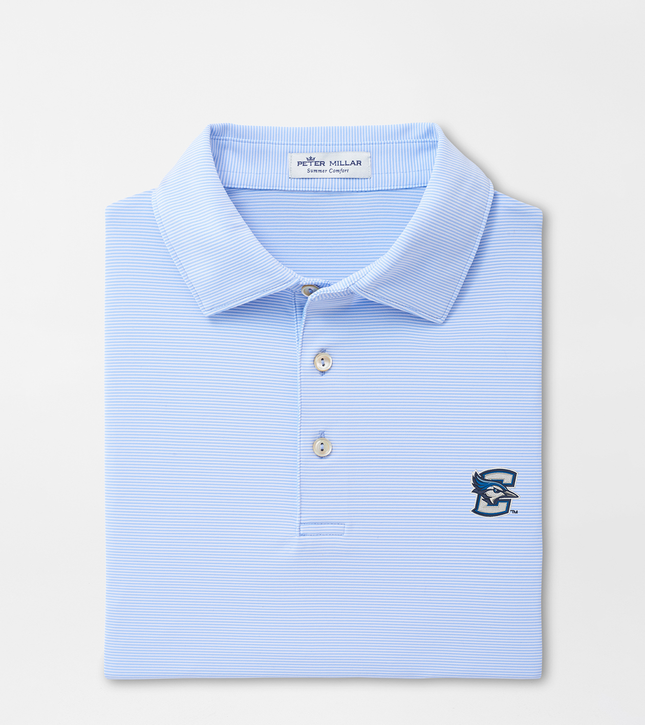 Creighton Jubilee Stripe Performance Polo Men's Collegiate Apparel
