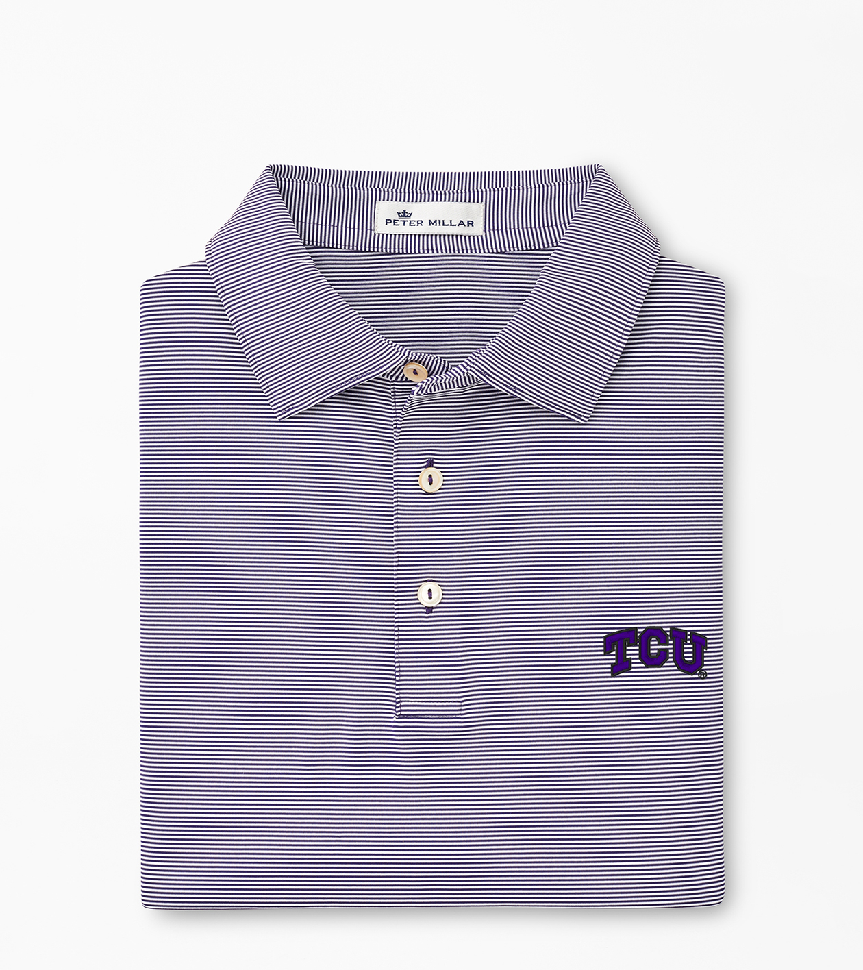 TCU Jubilee Stripe Performance Polo