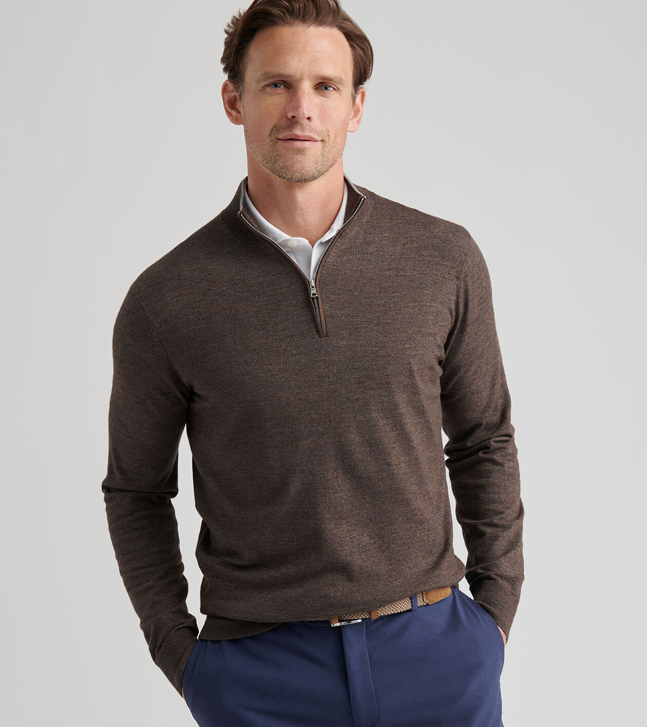 90321 PGA TOUR ハーフジップセーター　グレー　L Excursionist Flex Quarter-Zip Sweater | Men's Sweaters