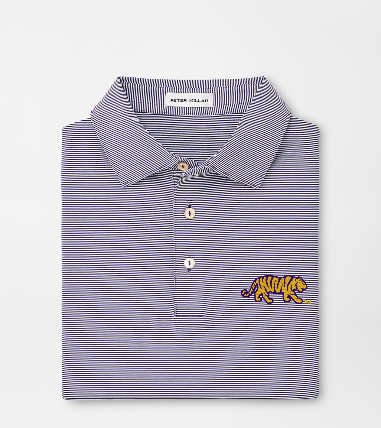 LSU Mike the Tiger Jubilee Stripe Performance Polo