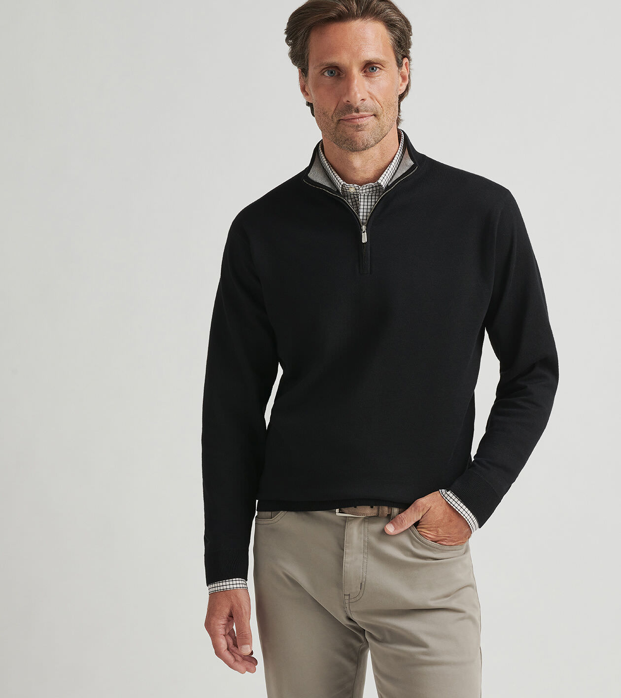 Coolspun Cotton Quarter-Zip Sweater