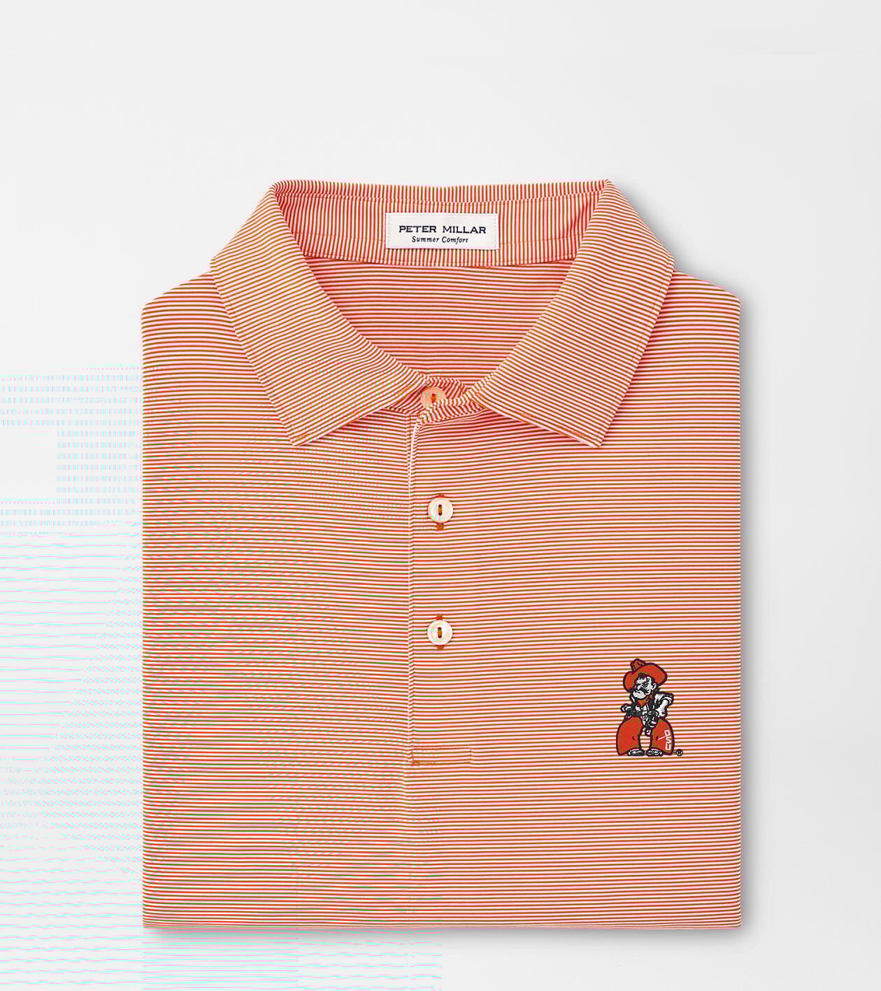 Oklahoma State Pistol Pete Jubilee Stripe Performance Polo